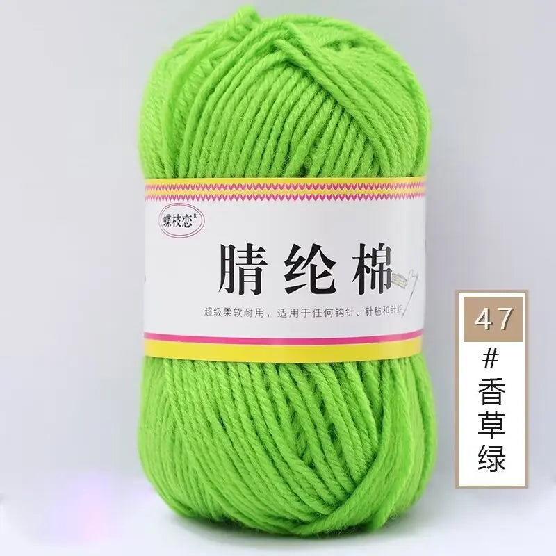 {1Pcs 50g }Acrylic cotton medium and thick thread hand-woven DIY slippers wool ball hook doll seat cushion thread