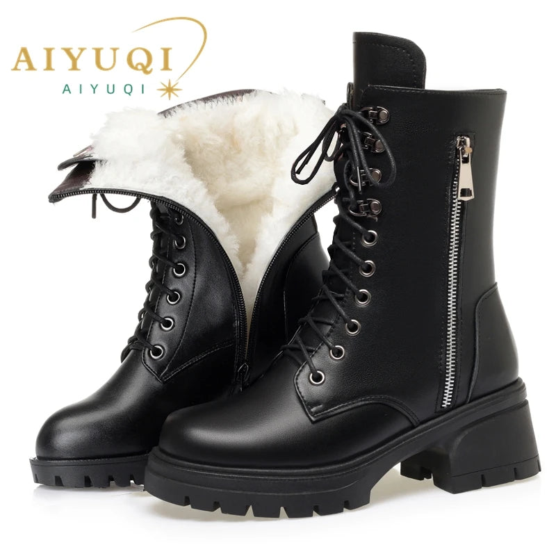 AIYUQI Women Ankle Boots Genuine Leather