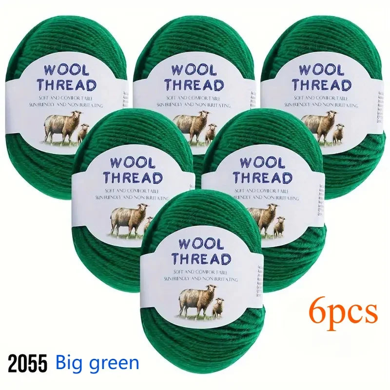 6pcs Australian wool set（300g）soft and comfortable, brilliant colors can be used to knit knits such as sweaters, vests, etc