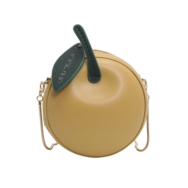 1 Piece Ladies Pressed Shell Apple Bag Mini Chain Crossbody Bag Suitable for Holding Coin Card Holder