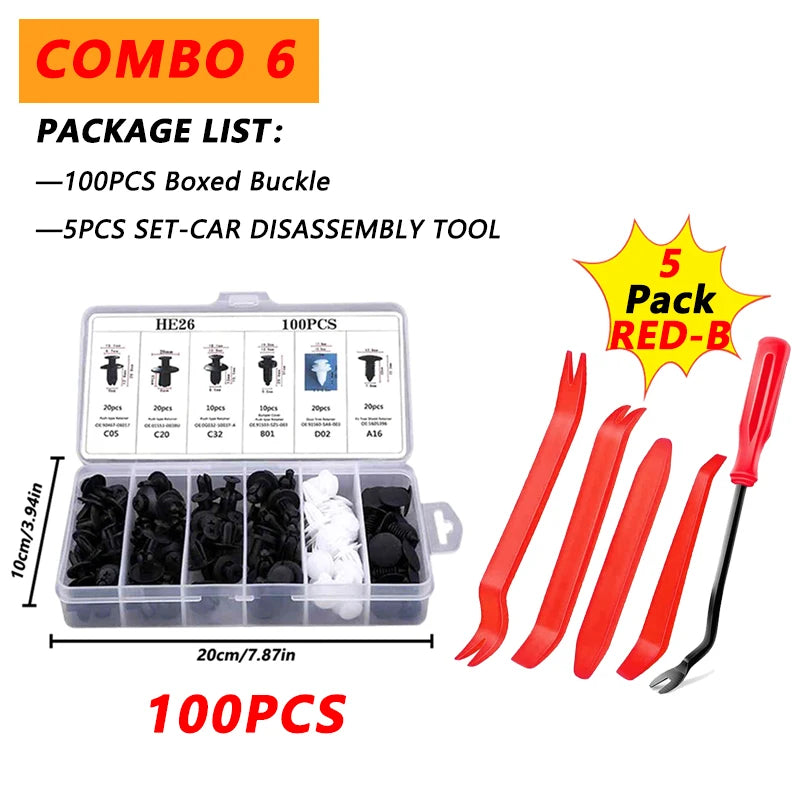 100pcs Auto Fastener Clip Kit