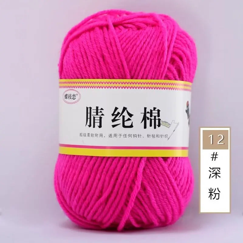 {1Pcs 50g }Acrylic cotton medium and thick thread hand-woven DIY slippers wool ball hook doll seat cushion thread