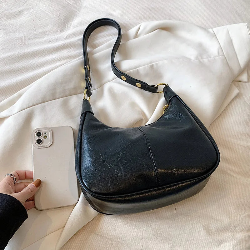 Solid Color Shoulder Bag for Women