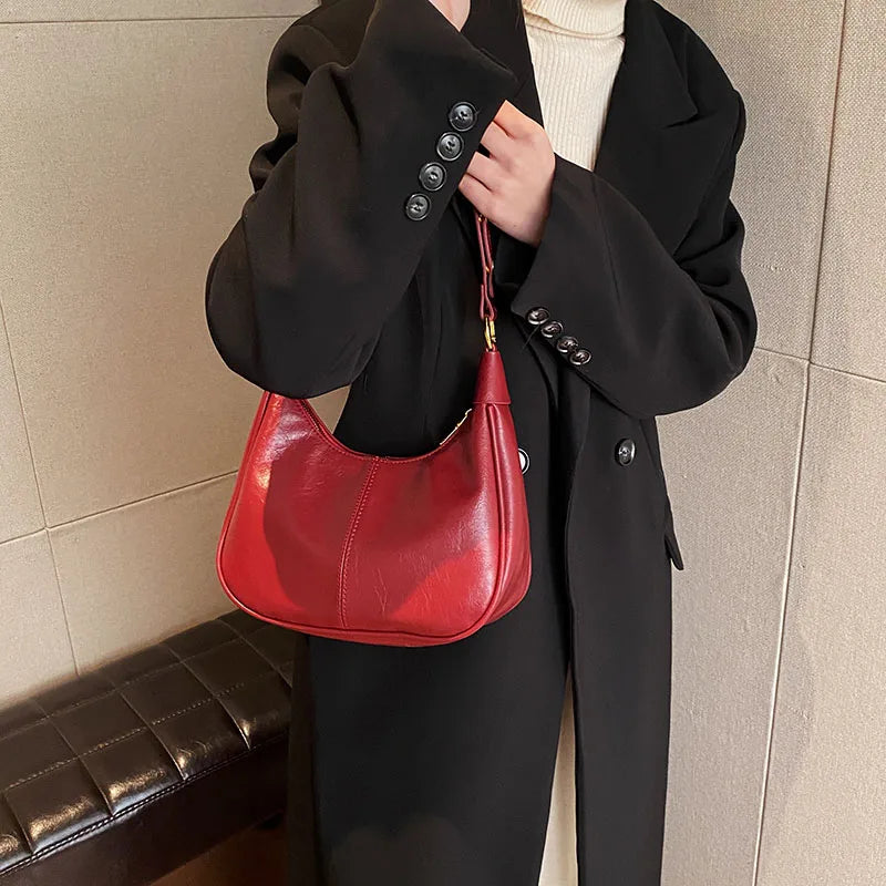 Solid Color Shoulder Bag for Women