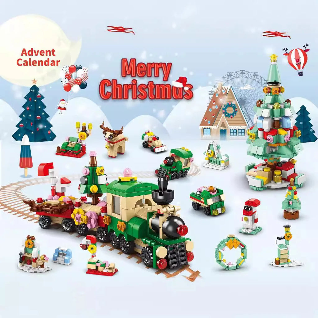 Surprise Christmas Advent Calendar Blind Box Christma Building Blocks Toys Kids Sets Santa Claus Toys Set Children’s Gifts﻿