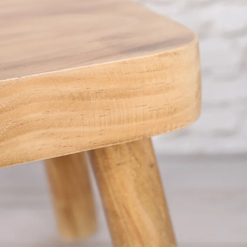 Pine solid wood stool removable portable household solid wood Mazar small bench small stool square stool