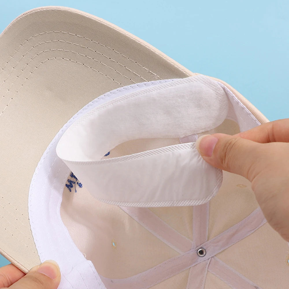10PCS Hat Anti-Fouling Inner Lining Brim Strip Collar Sweat-Absorbing Patch Disposable Hat Pad Sweat-Absorbing Patch