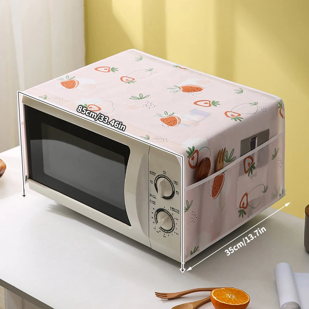 1PC Microwave Oven Dust Cover, Waterproof, Oil-Proof, For Household Use, Oven Cover