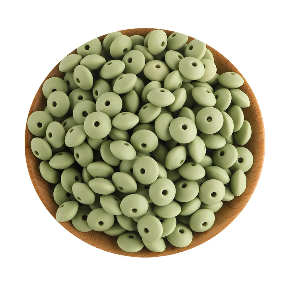 Lentil Silicone Beads