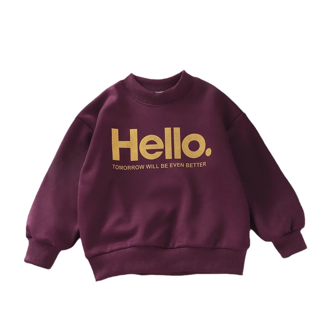 Baby Girls Boys Sweatshirt Kids Letter Hoodies Toddler Autumn Outerwear Winter Children's Clothing