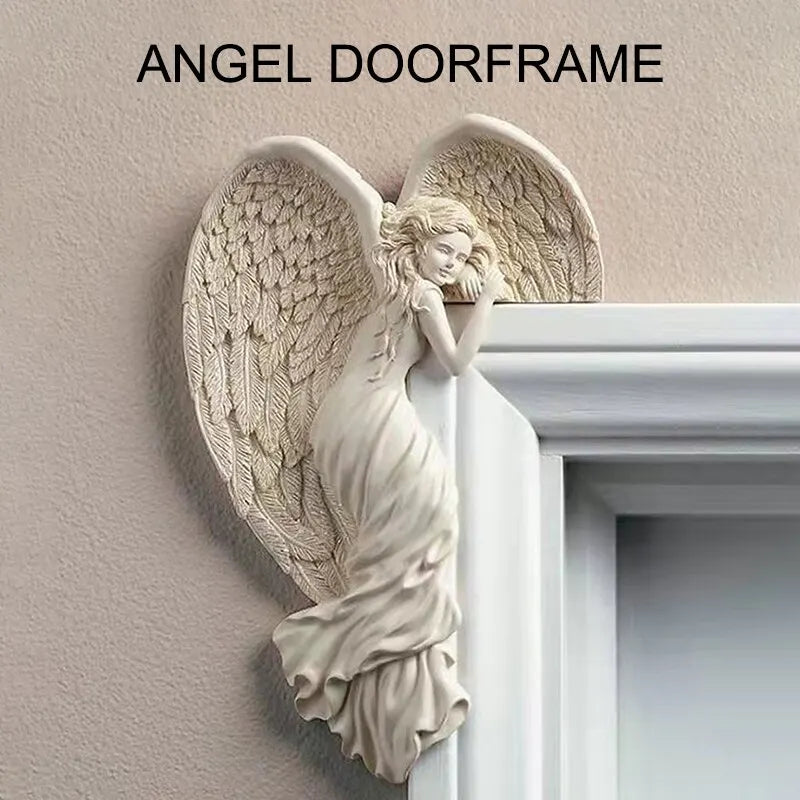 1PC Redeem Left/Right Angel Wings Pure White Pendant Decoration Door Frame Decoration Resin Bring Life to Your Doorway