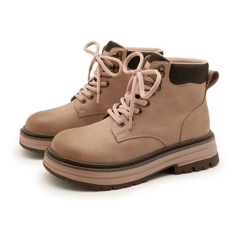 2025 New Women's Ankle Boots and Booties Thick-soled Work and Motorcycle Boots female Plus-Size Autumn and Winter Women Boots