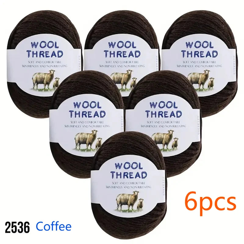 6pcs Australian wool set（300g）soft and comfortable, brilliant colors can be used to knit knits such as sweaters, vests, etc