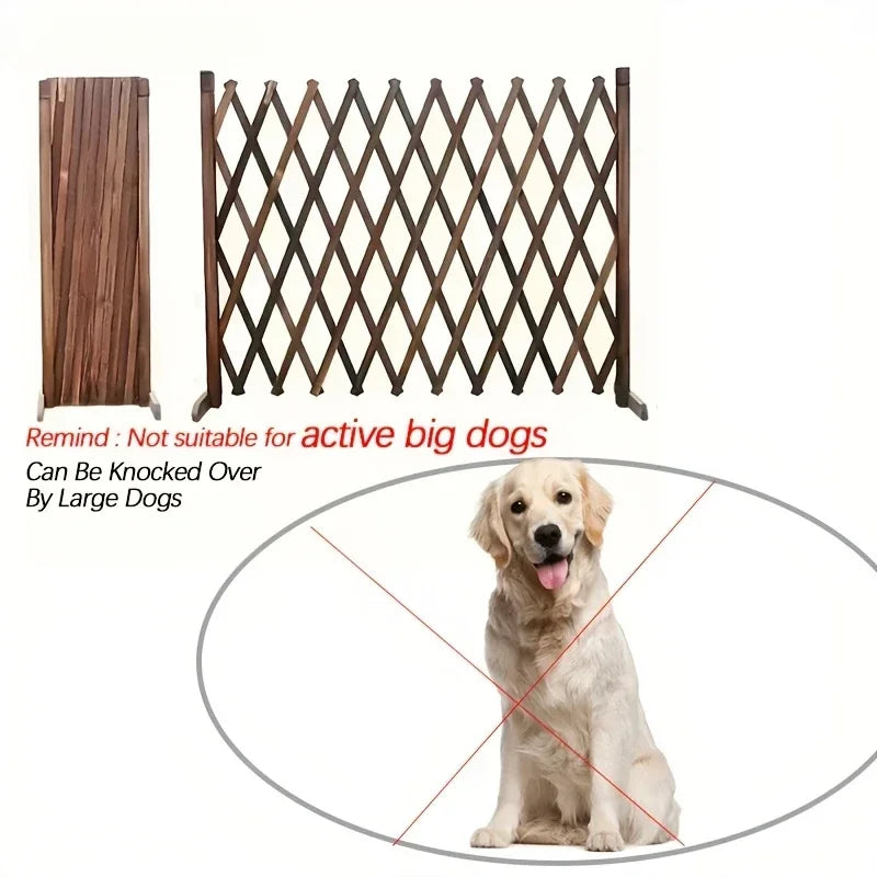 Retractable Wooden Pet Gate for Dogs Cats - Easy Install Indoor Safety Barrier for Home, Bedroom, Doorway & Stairs