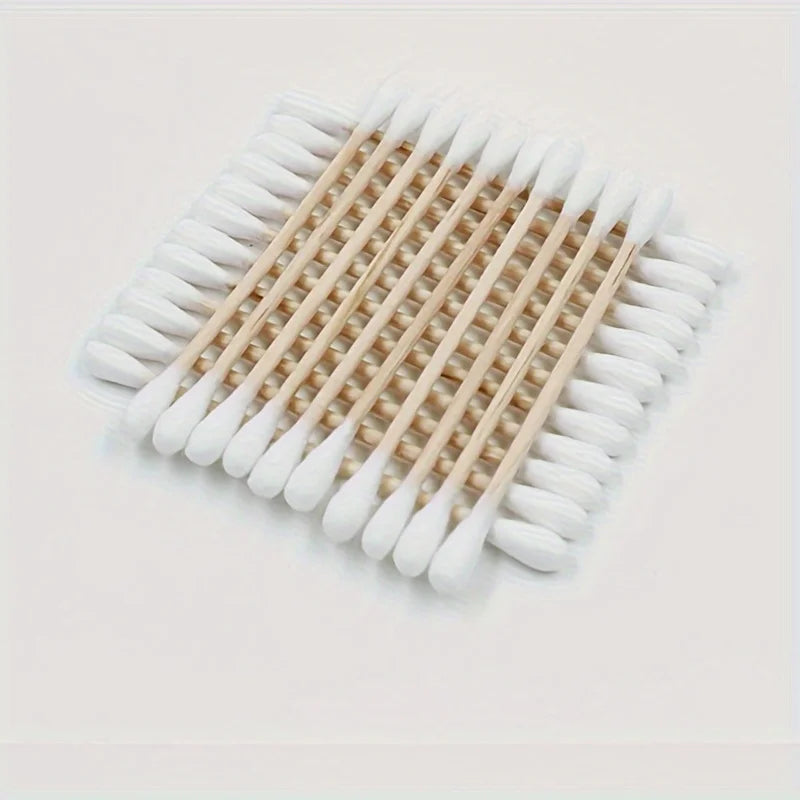 200 Bamboo Wood Paper Plastic Sticks Cotton Swabs, Kraft Paper Box Cotton Swabs, Disposable Hygiene Products