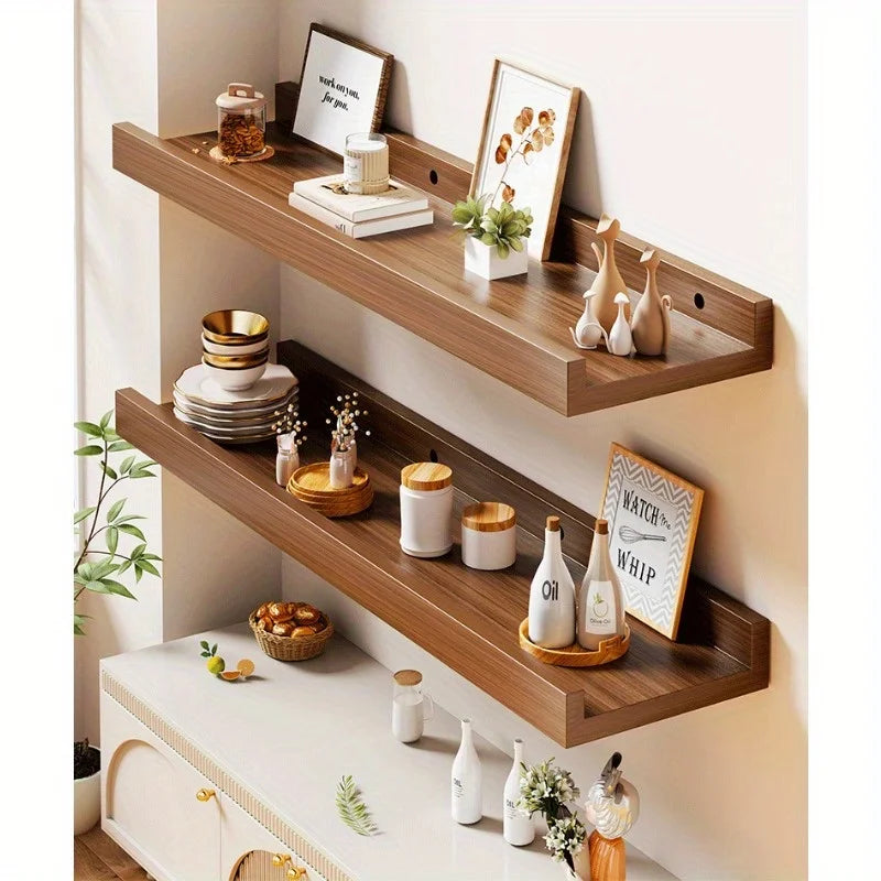 Solid wood wall shelf wall wall wall hanging wall baffle bookshelf living room bedroom shelf wooden board storage rack