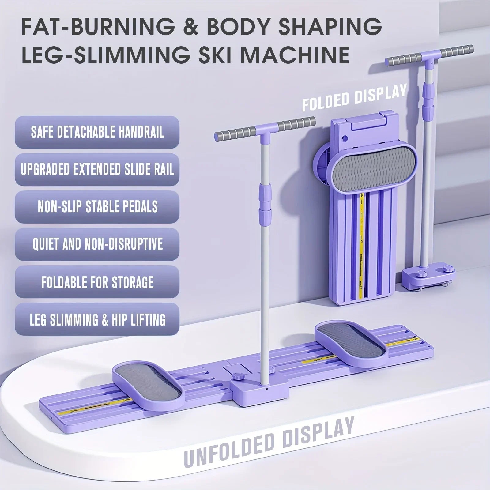Ski machine - full body fitness equipment, suitable for hip, leg, and waist training. Adjustable resistance, detachable