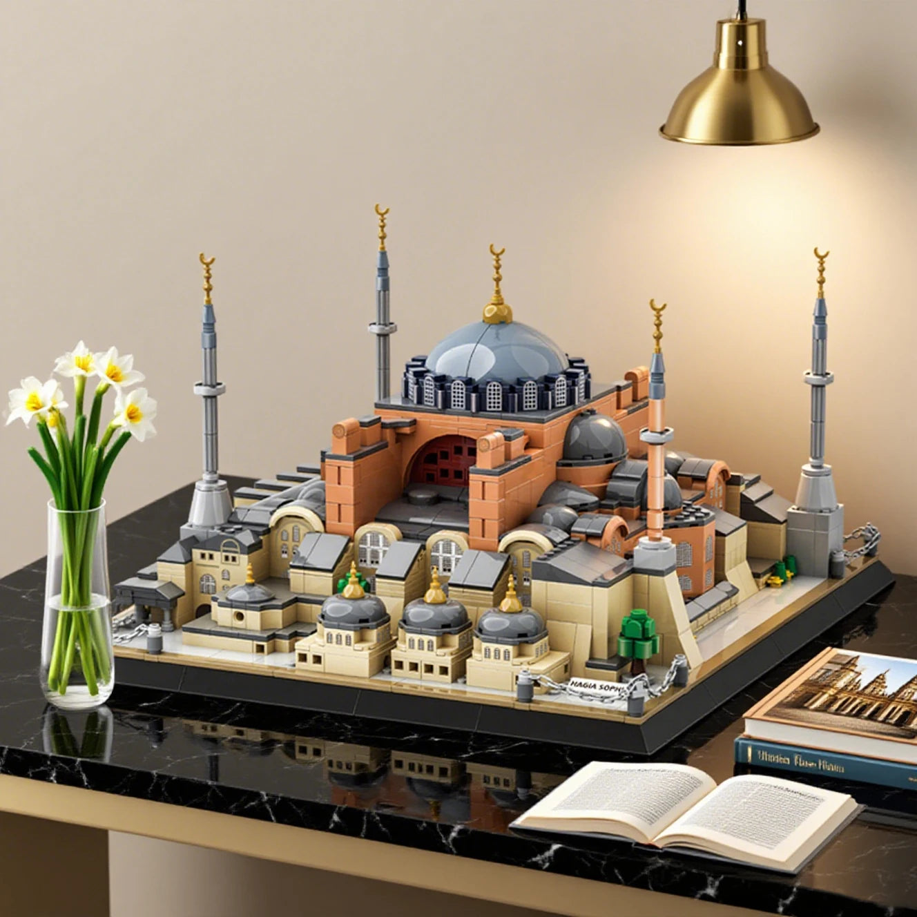 1436Pcs Istanbul, Turkey Hagia Sophia Building Blocks Kit Historic Dome Monument Model bricks Sets Decoration Toys Kids Gifts