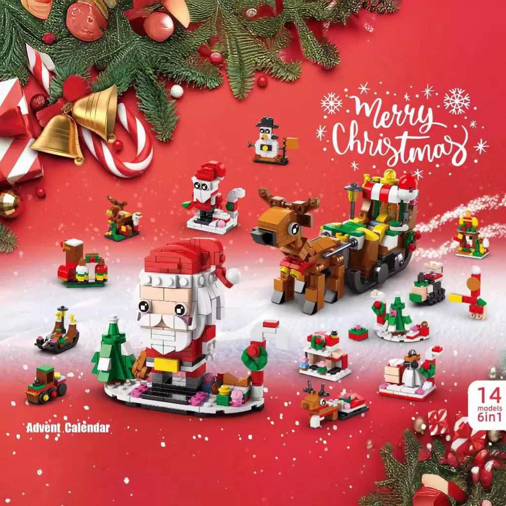 Surprise Christmas Advent Calendar Blind Box Christma Building Blocks Toys Kids Sets Santa Claus Toys Set Children’s Gifts﻿
