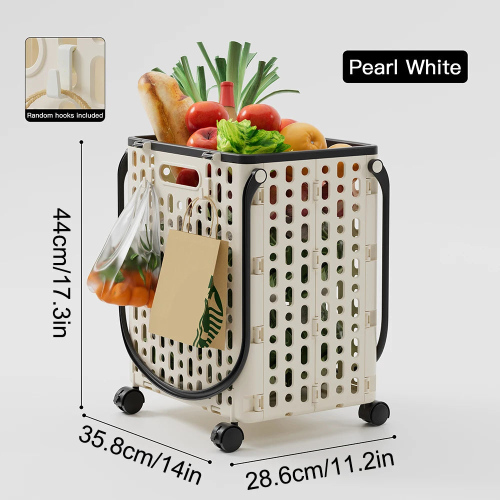 1PC Folding Supermarket Shopping Cart, Household Trolley, Grocery Shopping Cart, Foldable Shopping Cart For Shopping Malls