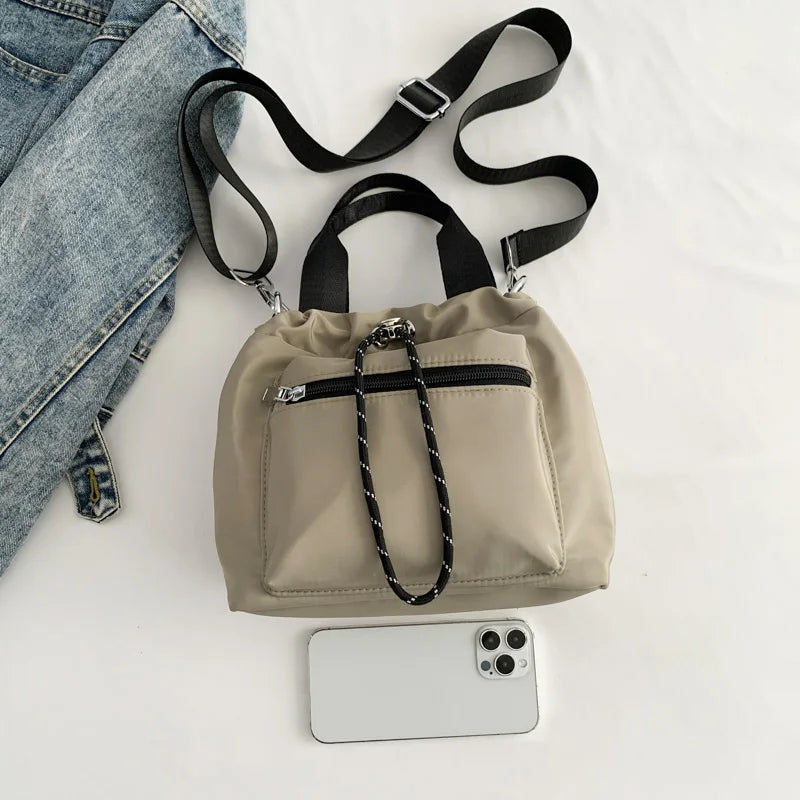 1 Piece of Pure Color Shoulder Bag for Women, Versatile Hand-Held Crossbody Bag, Fashionable Bucket Bag That Can Hold Mobile Phone