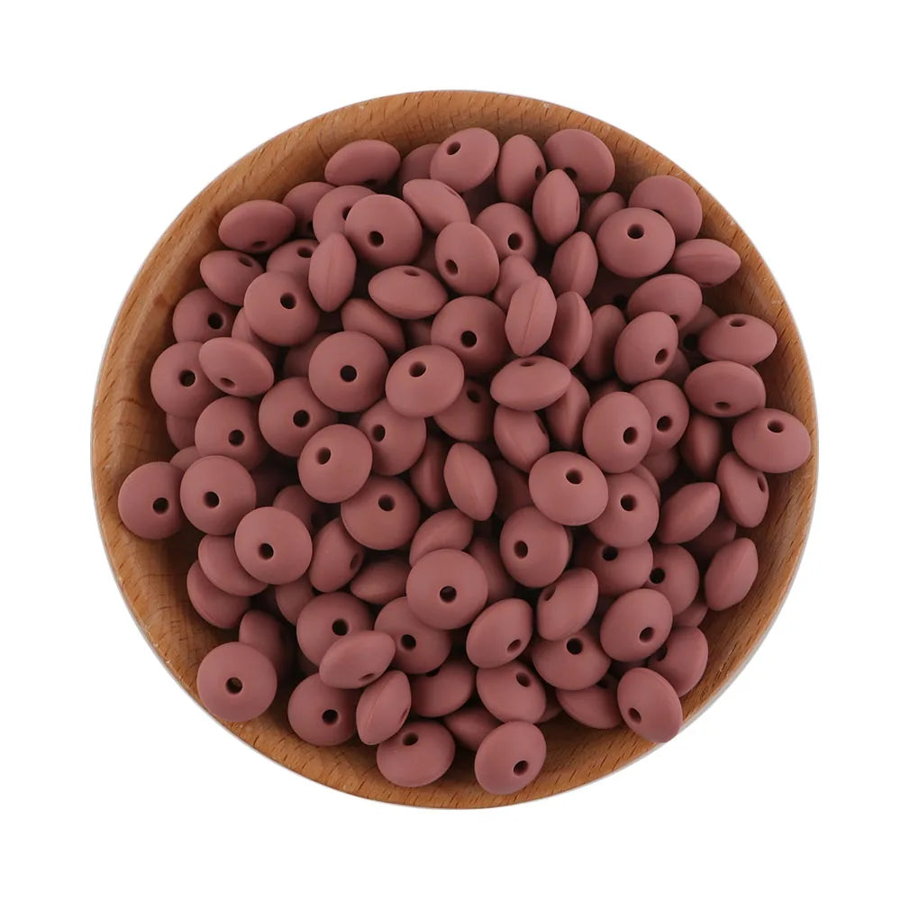 Lentil Silicone Beads