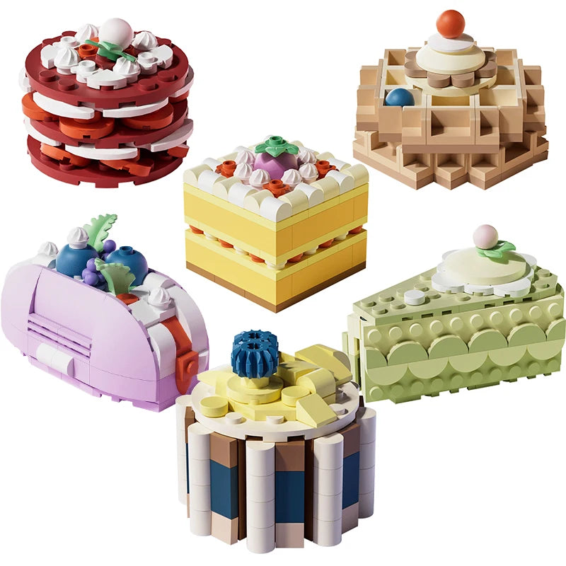 ToylinX Cute Dessert Toys Model Building Blocks 12 Types Plastic Cake Blocks Toys Girls Birthday Gift For Boys Girls and Friends