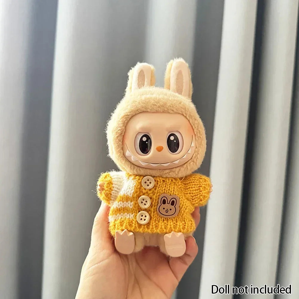 Labubu V1v2,Clothing, Seat Suit, Scarf, Bag, Doll Accessories, Cute Decoration, 15-17 cm