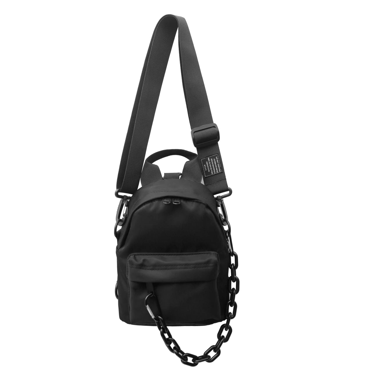 1 Piece Ladies Solid Color Nylon Crossbody Bag Chain Decoration Neutral Couple Bag Suitable for Going Out Casual Put Mobile Phone Purse