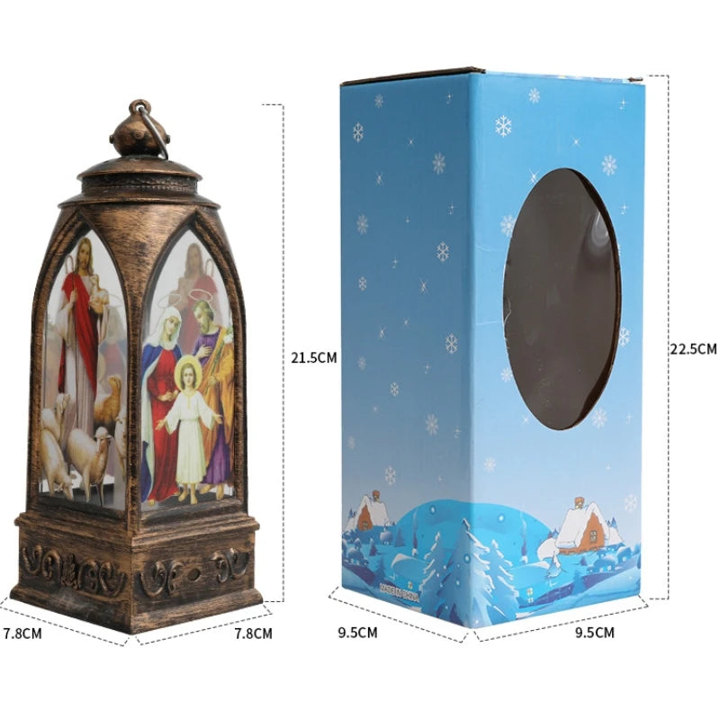 1PC Christmas Decorations Led Lighting Golden Arch Wind Light Nightlight Religious Jesus Retro Decoration
