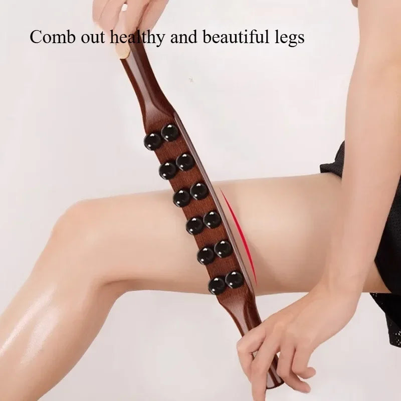 Suitable for the whole body, a massage stick made of carbonized oak wood can promote muscles and massage the abdomen