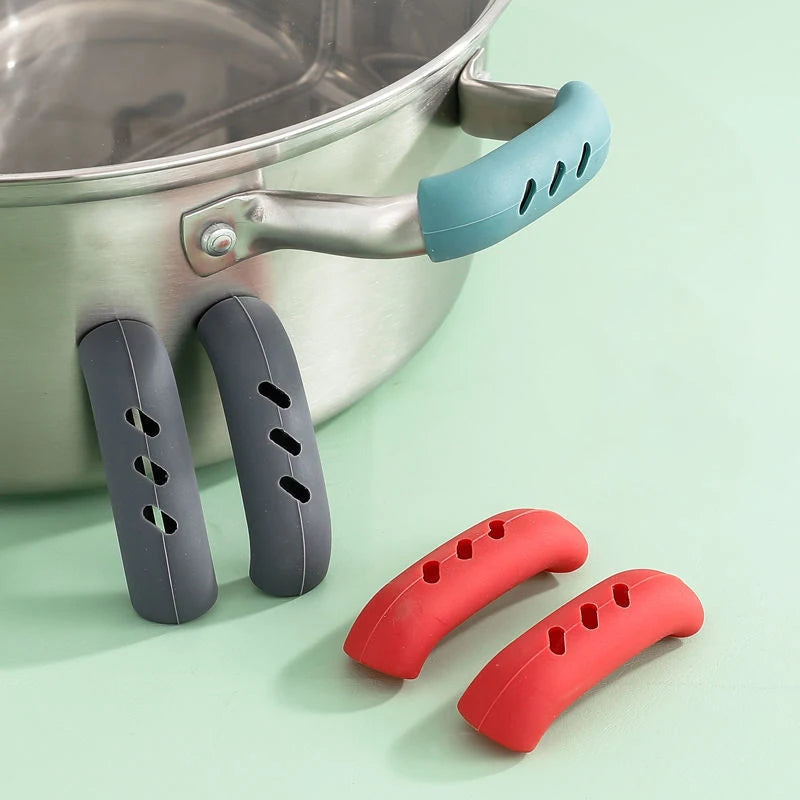 2PCS/4PCS/6PCS Silicone Handle Cover For Iron Pots To Prevent Heat Damage, Ear Protection Handle Cover For Iron Pots