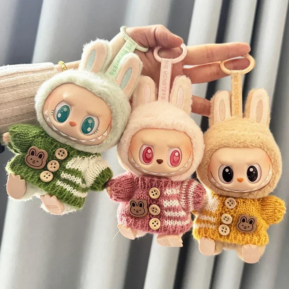 Labubu V1v2,Clothing, Seat Suit, Scarf, Bag, Doll Accessories, Cute Decoration, 15-17 cm