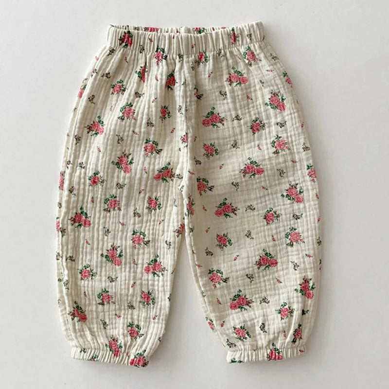 Baby Girls Summer Clothing Children's Anti-Mosquito Pants Loose Casual Casual Printed Cartoon Trousers Kids Clothes Harem Pant