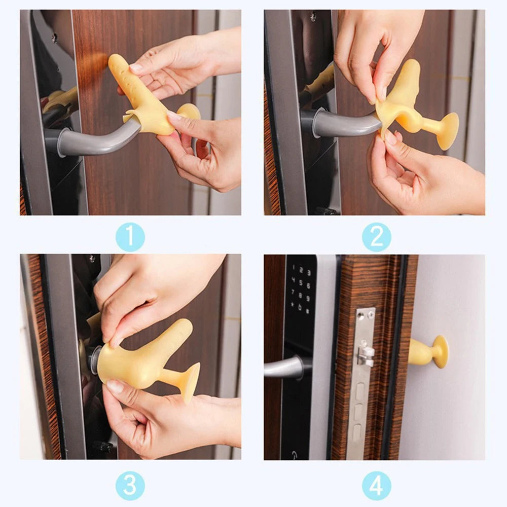 1PC Silicone Anti-Collision Door Handle Children's Anti-Collision Sheath Soft Anti-Collision Installation Is Simple