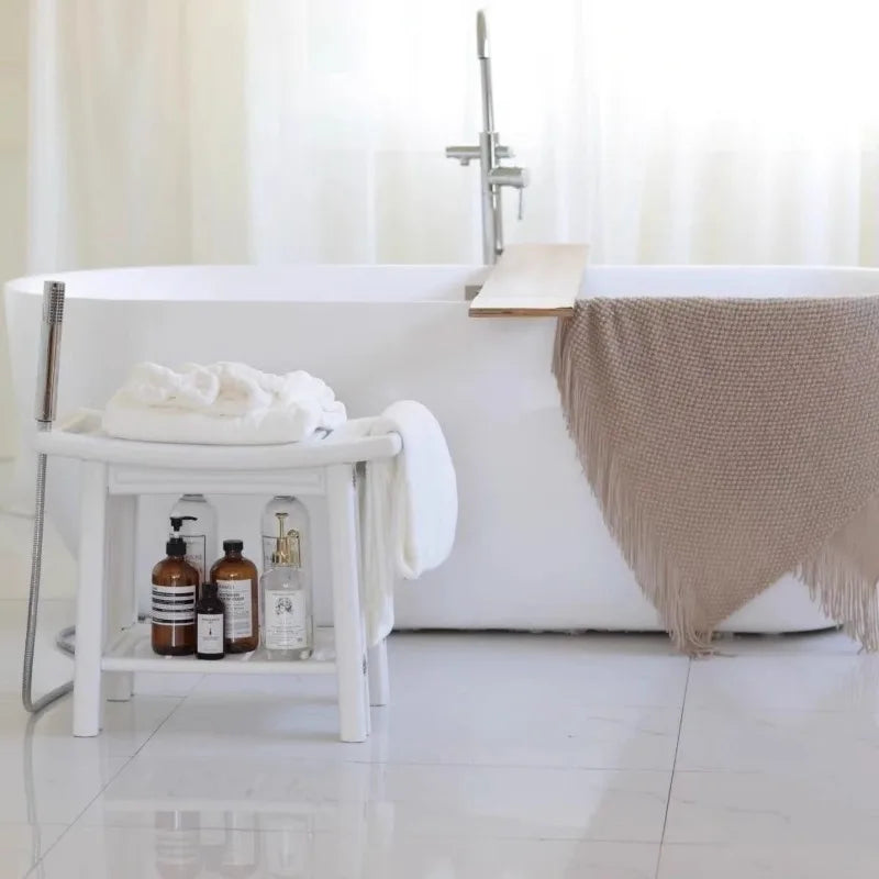 Bath bathroom stool elderly pregnant women shower stool storage household double bench non-slip plastic low stool