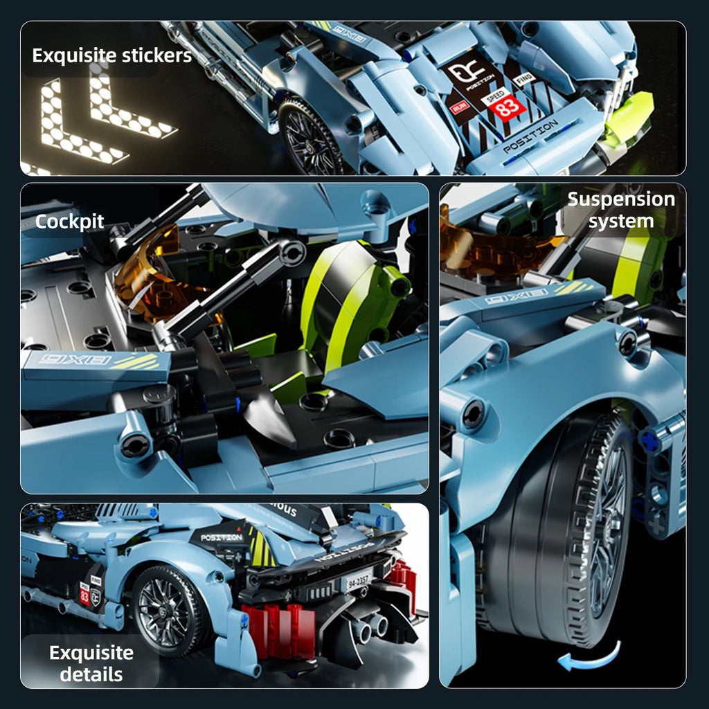 ToylinX Building Blocks Racing Toys Urban Technology Design Enjoy The Speed 1：14 Birthday Christmas Gifts for Kids or Adults