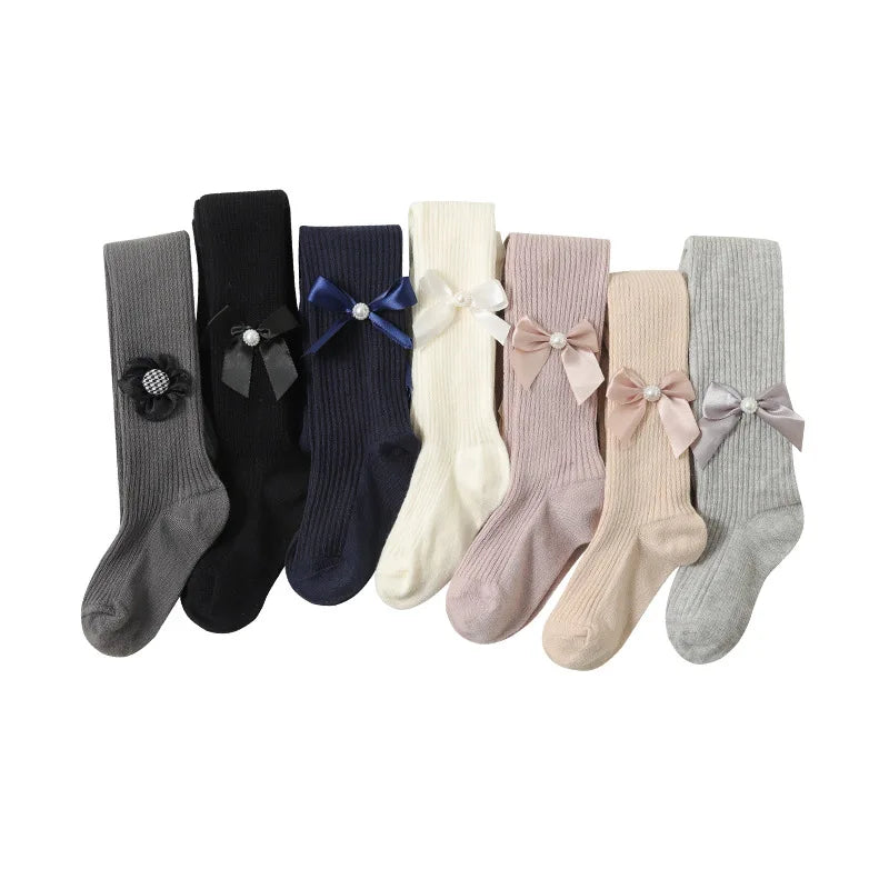 Baby Girl Legging Tights Cotton Bowknot Knitted Leggings Baby Pantyhose Newborn Girls Pantyhose Kids Stockings