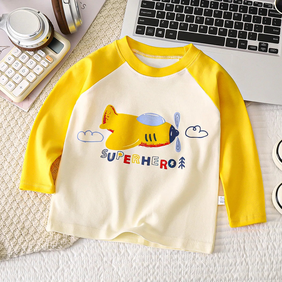Cartoon Kids Long Sleeve Tops Cute  Dinosaur Children T-shirt Spring Autumn Cotton Clothing Baby Bottoming Shirt
