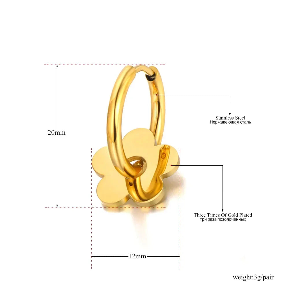 Heart-Shaped Stainless Steel Hoop Earrings