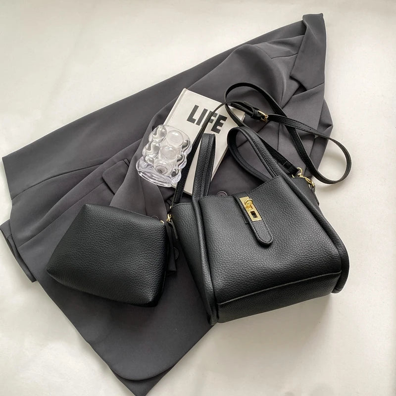 1 Piece of Pure Color Shoulder Bag for Women, Versatile Crossbody Bucket Bag, Hand Bag That Can Hold Mobile Phone