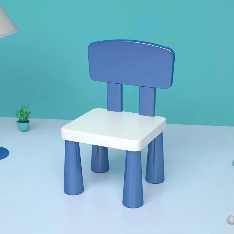 Durable plastic cartoon chair with backrest, lightweight and comfortable study desk and chair, suitable for home, school,