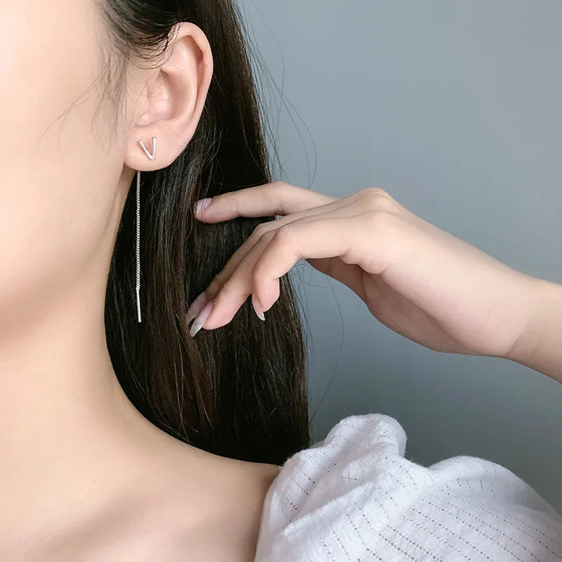 Letters Piercing Earrings Line