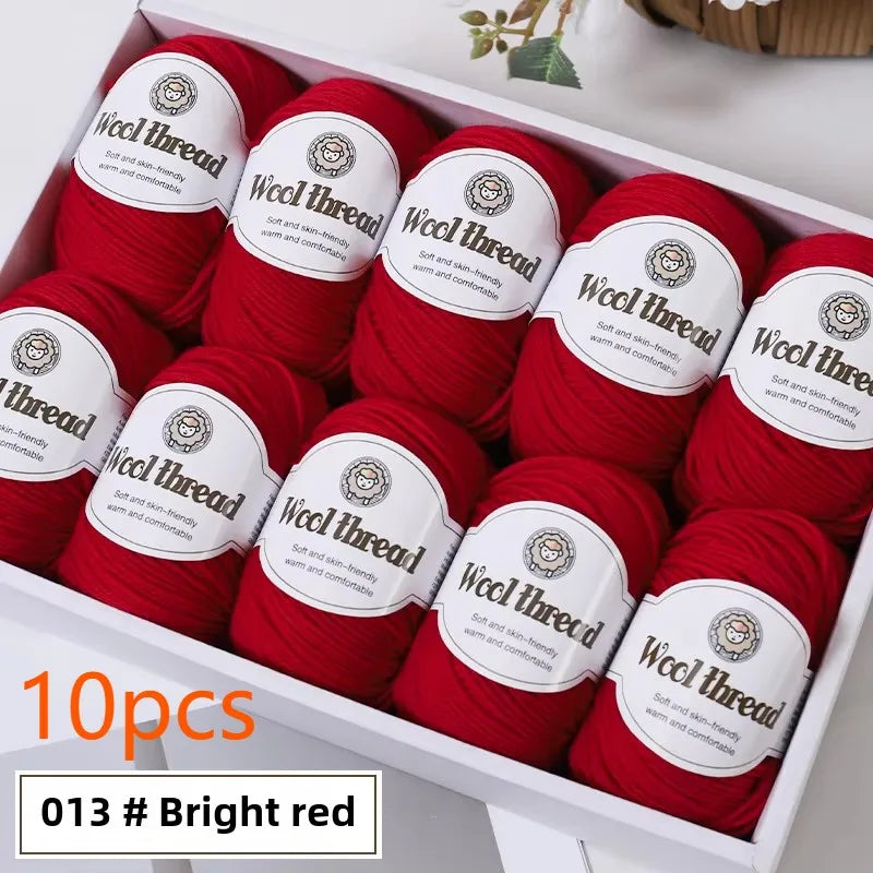 10pcs Australian Wool Yarn [About 500G/10 Balls Per Pack] Soft And Warm Easy to Knit,Sweaters,carves,DIY Knitwear