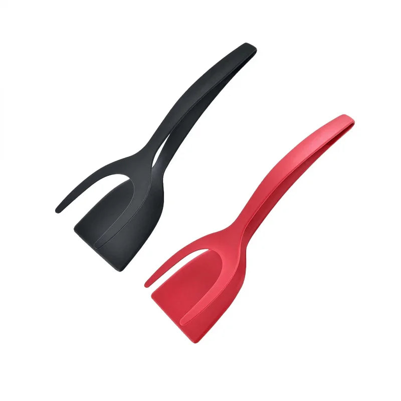 1Egg Spatula with Tongs，Spatula with Flip Tongs，Fried Steak、Non-stick Spatula for Pancakes and Shoulder Blades