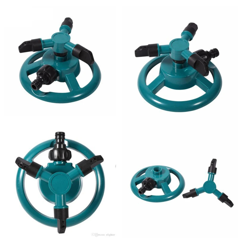 1PC Automatic Rotating Small Three-Pronged Sprinkler For Garden Lawns - A Gardening Irrigation Tool For Sprinkling Water.