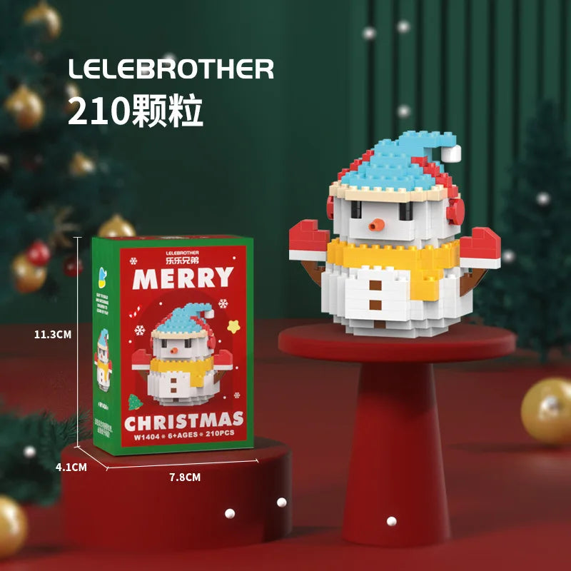 DIY Model Christmas Building Block Santa Claus Snowman Christmas Tree Building Block Toy  Christmas Decoration Party Favours