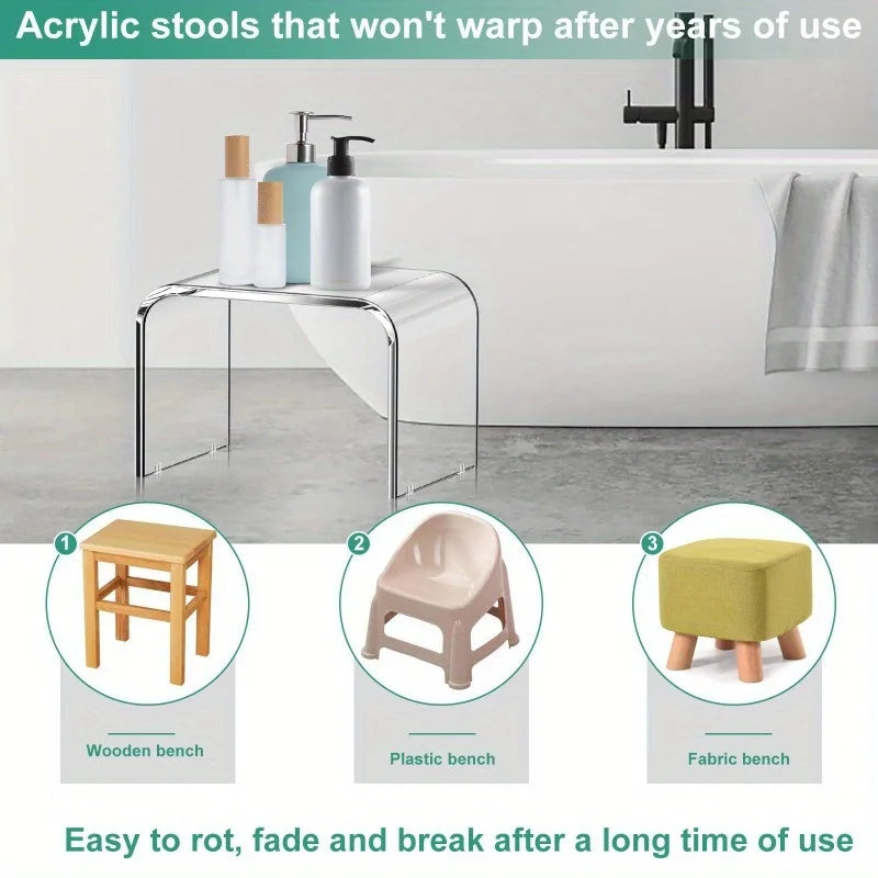 Nordic simple acrylic anti-skid footstool, acrylic stool, acrylic small footstool, transparent