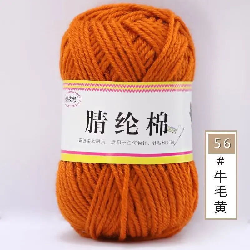 {1Pcs 50g }Acrylic cotton medium and thick thread hand-woven DIY slippers wool ball hook doll seat cushion thread