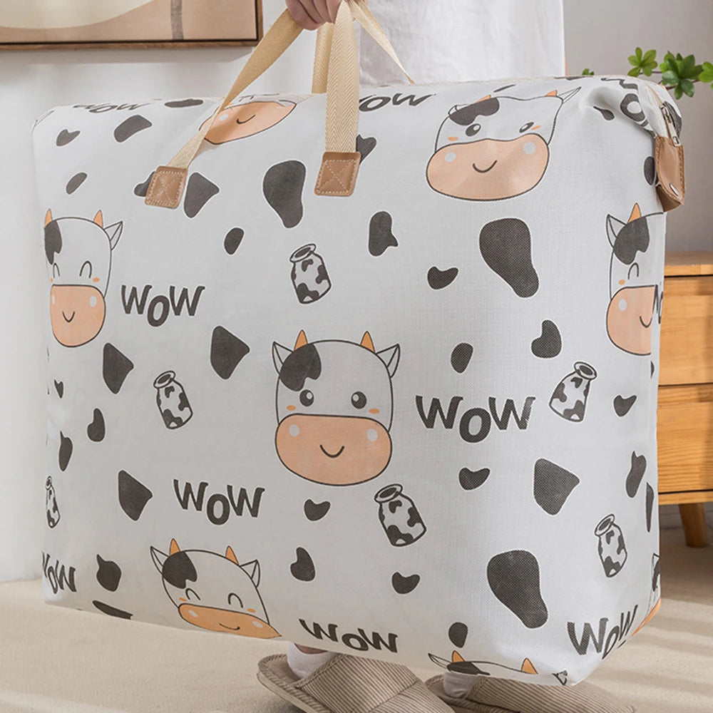 1PC/2PCS Non-Woven Fabric Storage Bag - Cotton Quilt - Student Large-Capacity Moving Packing Garment Organizing Bag